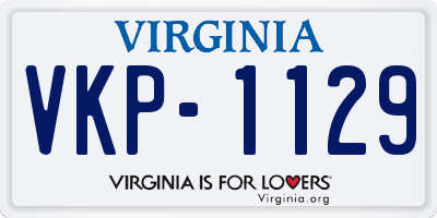 VA license plate VKP1129