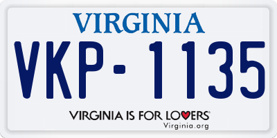 VA license plate VKP1135