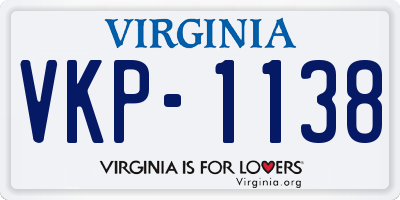 VA license plate VKP1138