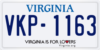 VA license plate VKP1163