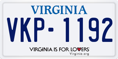 VA license plate VKP1192