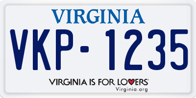 VA license plate VKP1235