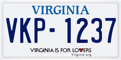 VA license plate VKP1237