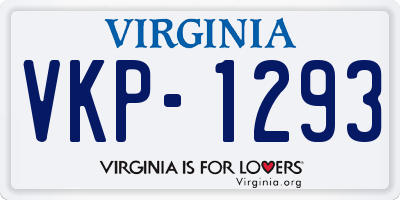 VA license plate VKP1293