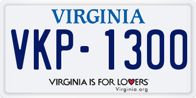 VA license plate VKP1300
