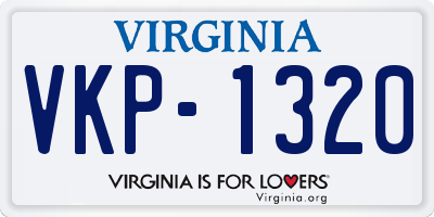 VA license plate VKP1320