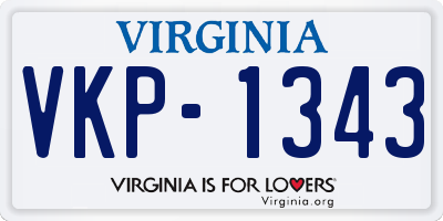 VA license plate VKP1343