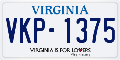 VA license plate VKP1375