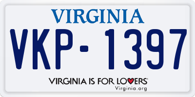 VA license plate VKP1397