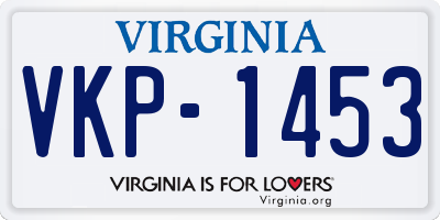 VA license plate VKP1453