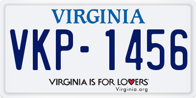 VA license plate VKP1456