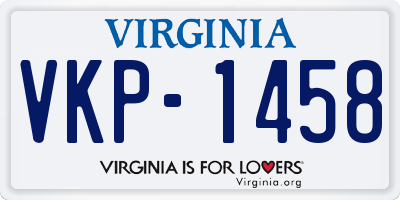 VA license plate VKP1458