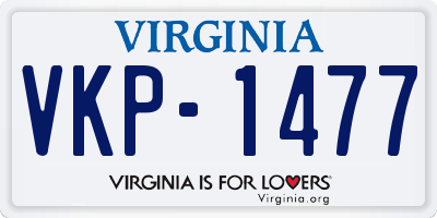 VA license plate VKP1477
