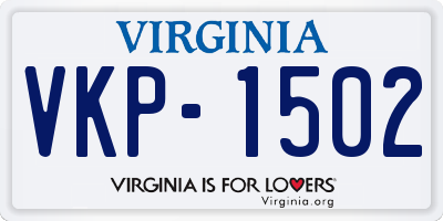 VA license plate VKP1502