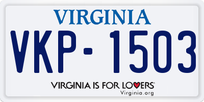 VA license plate VKP1503