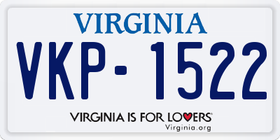 VA license plate VKP1522