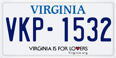 VA license plate VKP1532