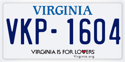 VA license plate VKP1604