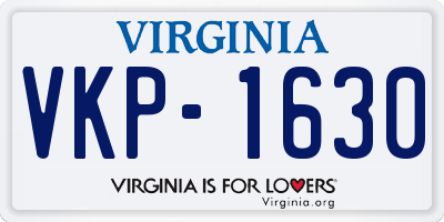 VA license plate VKP1630
