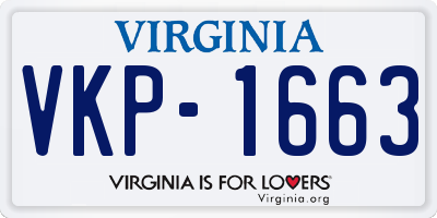 VA license plate VKP1663