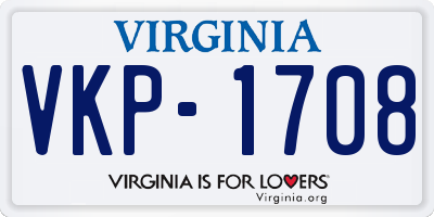 VA license plate VKP1708