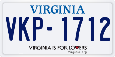 VA license plate VKP1712