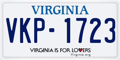 VA license plate VKP1723