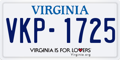 VA license plate VKP1725