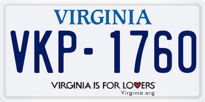 VA license plate VKP1760
