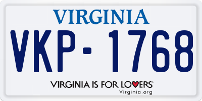 VA license plate VKP1768