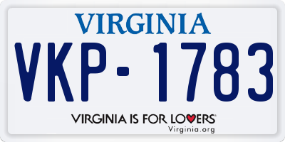 VA license plate VKP1783