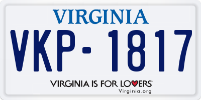 VA license plate VKP1817