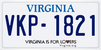 VA license plate VKP1821