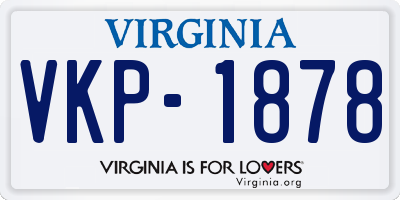 VA license plate VKP1878