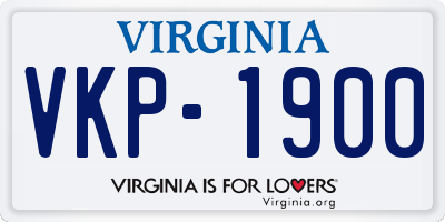 VA license plate VKP1900