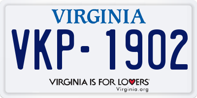 VA license plate VKP1902