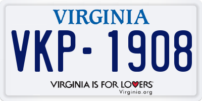 VA license plate VKP1908