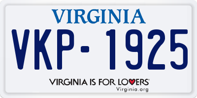 VA license plate VKP1925