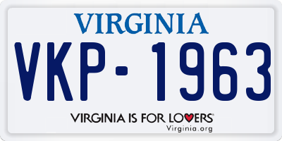 VA license plate VKP1963