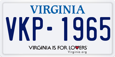 VA license plate VKP1965