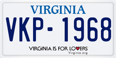 VA license plate VKP1968