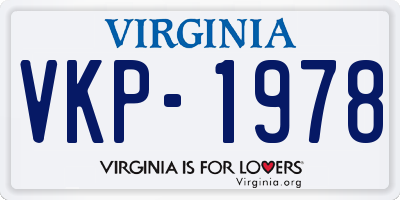 VA license plate VKP1978