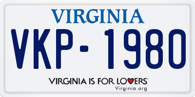 VA license plate VKP1980