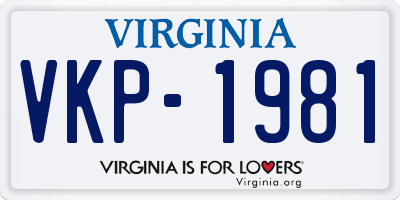 VA license plate VKP1981