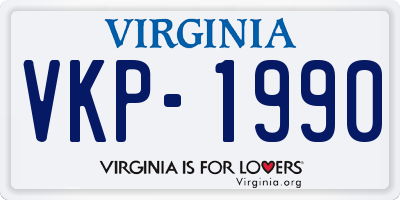 VA license plate VKP1990
