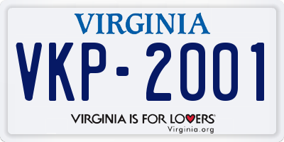 VA license plate VKP2001