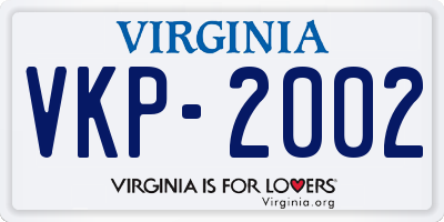 VA license plate VKP2002