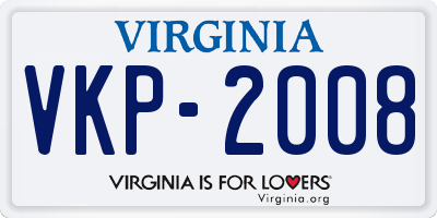 VA license plate VKP2008
