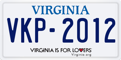 VA license plate VKP2012