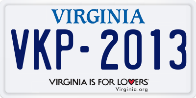VA license plate VKP2013